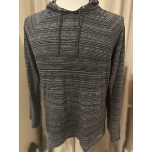 John Varvatos Men's Lightweight Long Sleeve Shirt With Hood Charcoal Color (m)